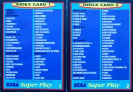 Sega Super Play: index cards